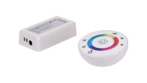 Sterownik LED RGB 3x6A okrągły RF biały 12-24V Prescot