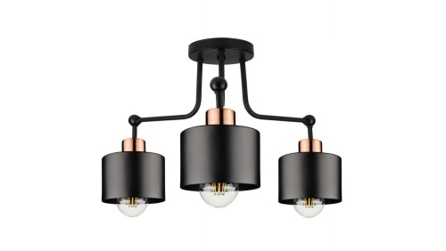 Lampa LOFT ABI-G P2 3xE27 plafon czarno złota