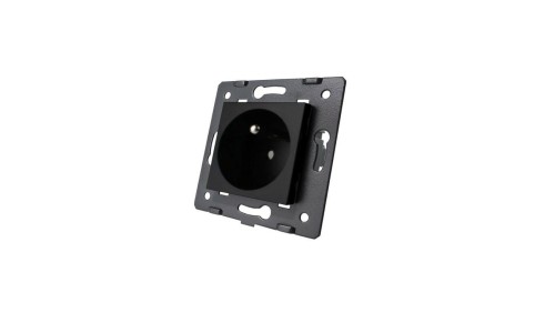 Livolo CZARNY WKŁAD GNIAZDA ELEKTRYCZNEGO 16A FRENCH (BOLEC) C7-C1FR-12
