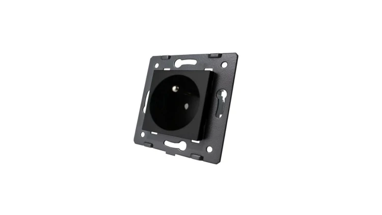 Livolo CZARNY WKŁAD GNIAZDA ELEKTRYCZNEGO 16A FRENCH (BOLEC) C7-C1FR-12