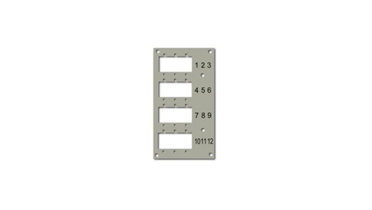 Panel przedni do przełącznicy EFB 53705.1V3 na 12 adapterów