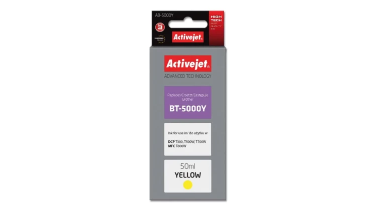 Tusz Activejet AB-5000Y (zamiennik Brother BT-5000Y Supreme 50 ml żółty)