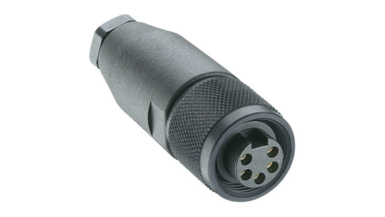 Złącze zasilające do samokonfekcjonowania 7/8 żeńskie proste 5-pin(4+PE) 230 V AC/DC 9 A czarny RKC 50/11