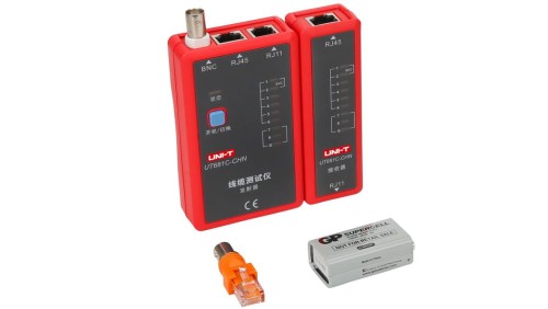 Tester kabli i przewodów sieciowych zakończonych wtykami RJ11 kat.3 RJ45 kat.5e BNC UT-681C