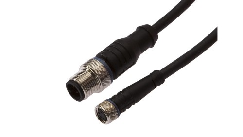 Złącze kablowe M8 żeńskie 4-pinowe proste M12 męskie 4-pinowe proste 3x0,34mm 60V IP67 0,3m VK030F85