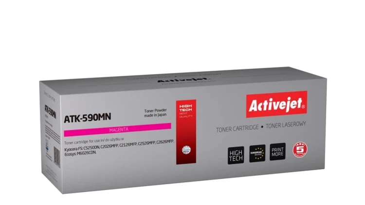 Toner Activejet ATK-590M (zamiennik Kyocera TK-590M Supreme 5000 stron czerwony)