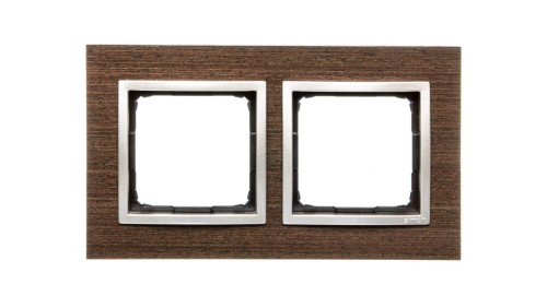 Simon 54 Nature Ramka podwójna drewno ZŁOTE WENGE DRN2/85