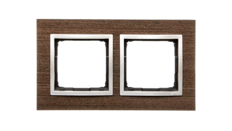 Simon 54 Nature Ramka podwójna drewno ZŁOTE WENGE DRN2/85