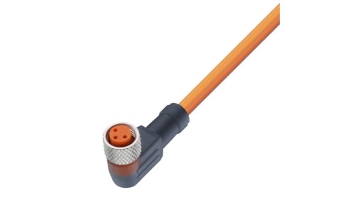 Kabel konfekcjonowany M8 jednostronnie 3-pinowy złącze żeńskie kątowe samoblokujące gwintowanie RKMWV/LED A 3-06/5 M