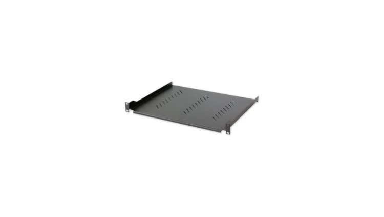 Półka 1U 305mm rack 19, 2 pkt mocowania, perforowana czarna