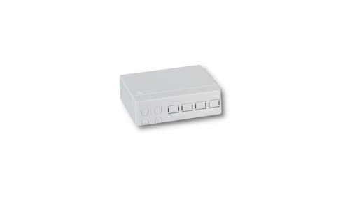 Gniazdo klienckie FTTH wew. 4 adaptery, naścienne/szyna DIN