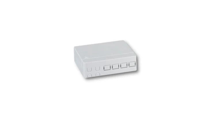 Gniazdo klienckie FTTH wew. 4 adaptery, naścienne/szyna DIN
