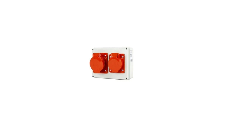 Rozdzielnica siłowa n/t 1x16A 5P 1x32A 5P IP44 154x199x77 mm NBOX19.3