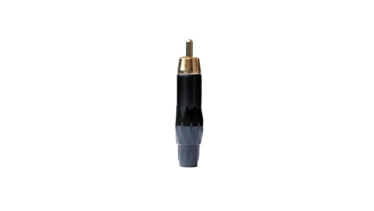 Wtyk RCA metalowy RCAMB, czarno-niebieski LIN000013 /5szt./