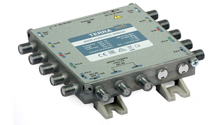 Multiswitch przelotowy SRM-523 Terra z AGC - klasa A z aktywnym torem TV system Digital SCR/Unicable