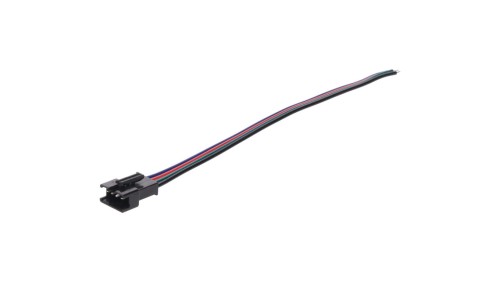 Gniazdo RGB czarne przewód 15cm