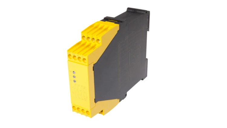Akcesoria optyczne przekaźnik bezpieczeństwa 90x118x22mm 1xNC 3xNO Dwukanałowy 24V DC złącza śrubowe AO000299