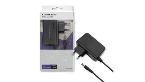 Qoltec Zasilacz wtyczkowy 15W 5V 3A 5.5*2.1