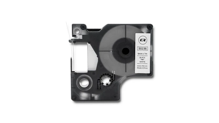Qoltec Taśma do DYMO D1 43613 6mm x 7m Biała/Czarny nadruk