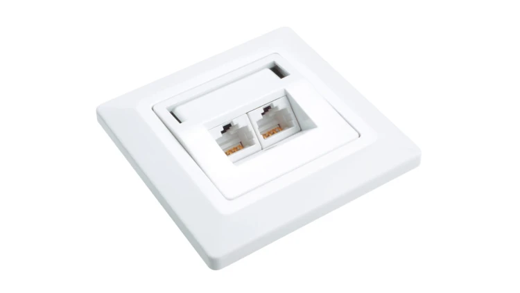 Gniazdko Solarix CAT6 UTP 2 x RJ45 podtynkowe białe SX9-2-6-UTP-WH