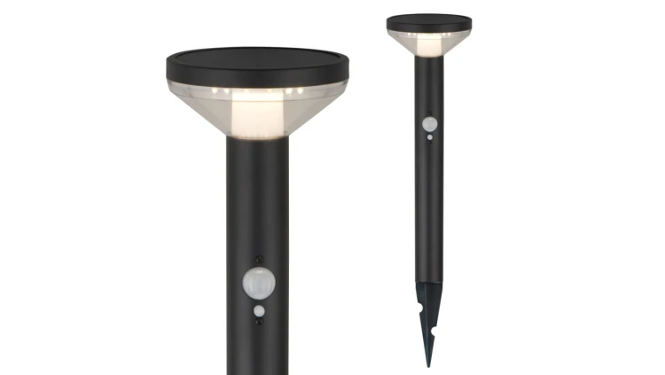 MCE465 B Solarna lampa LED z czujnikiem Maclean, czarna, 3 tryby świecenia