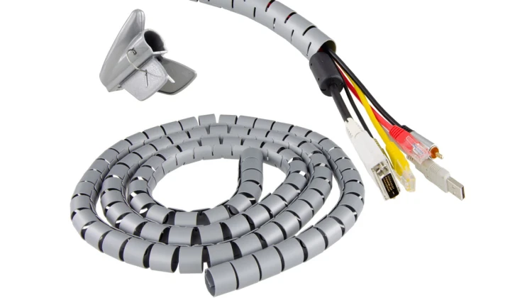 Elastyczny organizer biurkowy do kabli 30mm 2m szary NEKU