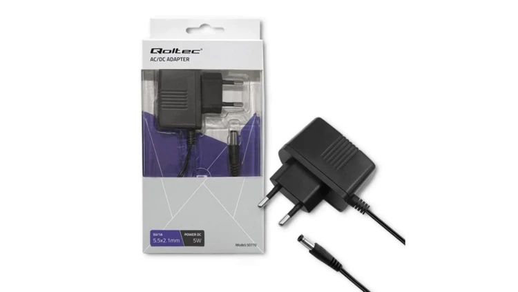 Qoltec Zasilacz wtyczkowy 5W 5V 1A 5.5*2.1