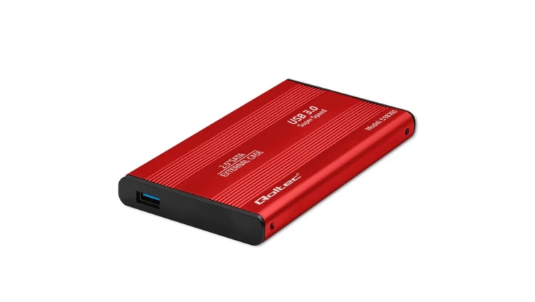 Qoltec Aluminiowa Obudowa kieszeń do dysków HDD SSD 2.5 SATA3 USB 3.0 Czerwony