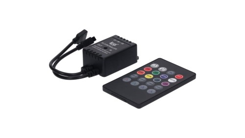 Sterownik LED RGB 3x2A Music 20-key IR czarny 12-24V Prescot