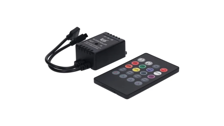 Sterownik LED RGB 3x2A Music 20-key IR czarny 12-24V Prescot