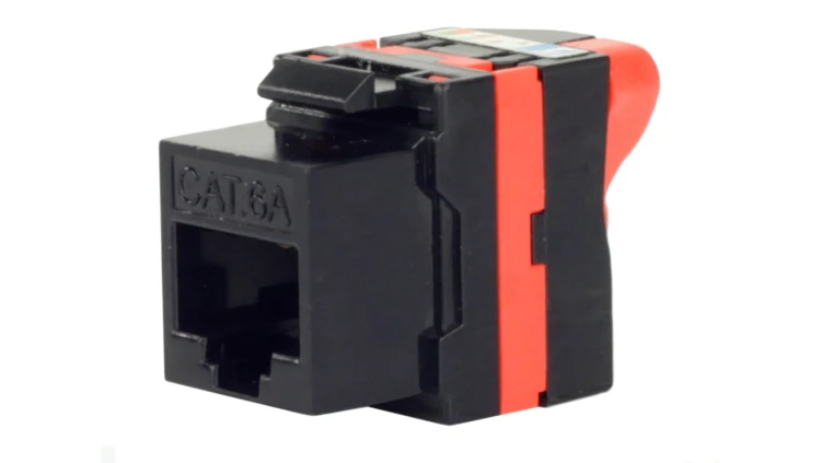 Moduł keystone RJ45 UTP kat.6A nieekranowany przekręcany czarny NEKU