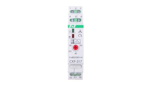 Przekaźnik kolejności, zaniku i asymetrii faz 10A 1P 4sek 40-80V CKF-317