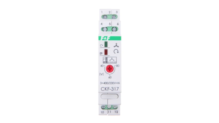 Przekaźnik kolejności, zaniku i asymetrii faz 10A 1P 4sek 40-80V CKF-317
