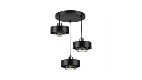 Lampa LOFT IDA-S W3 3xE27 wisząca czarno srebrny