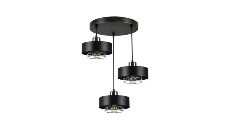 Lampa LOFT IDA-S W3 3xE27 wisząca czarno srebrny