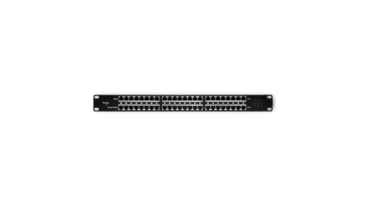 Qoltec Patch panel RACK 48V 24 porty Passive PoE Injector Czarny