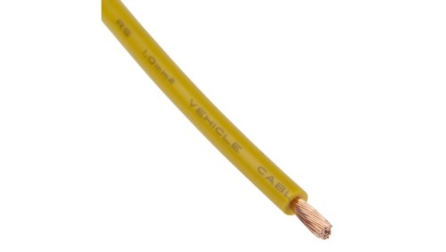 Przewód samochodowy, dł. 30m, 1 mm² CSA, kolor: Żółty, 600 V, -40 → +100C, RS PRO Odporność na ogień