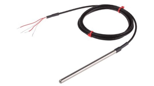 Termopara typ PT 100, -50C do +250C 125mm kabel 2m, Stal nierdzewna