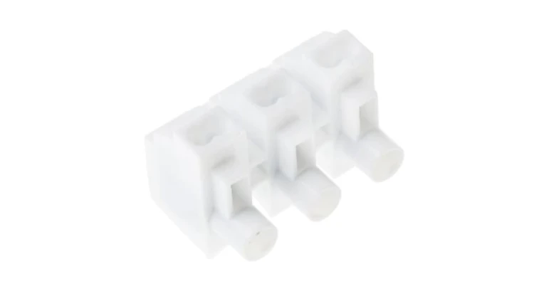 2.5 → 6mm² Złącze kostki zaciskowej Biały 3-żyłowe, Wciskane, 380 V Śruba
