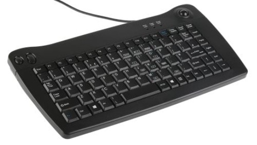 Miniklawiatura kulkowa przewodowa, kolor: Czarny, PS/2, QWERTY (Wielka Brytania), RS PRO