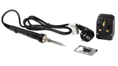 Lutownica, elektryczna 220V Variable Temperature, 50W, Typ F — wtyczka Schuko z konwerterem UK, RS PRO