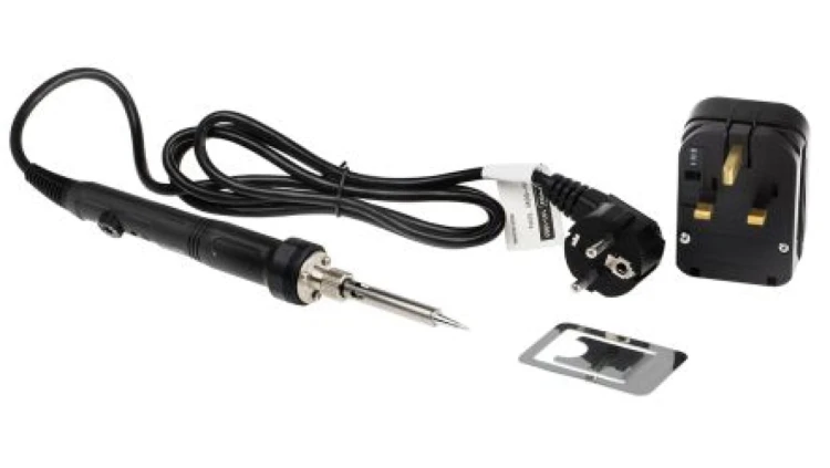 Lutownica, elektryczna 220V Variable Temperature, 50W, Typ F — wtyczka Schuko z konwerterem UK, RS PRO