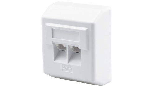 Gniazdo natynkowe 2xRJ45 kat.5e UTP 64x80mm NEKU