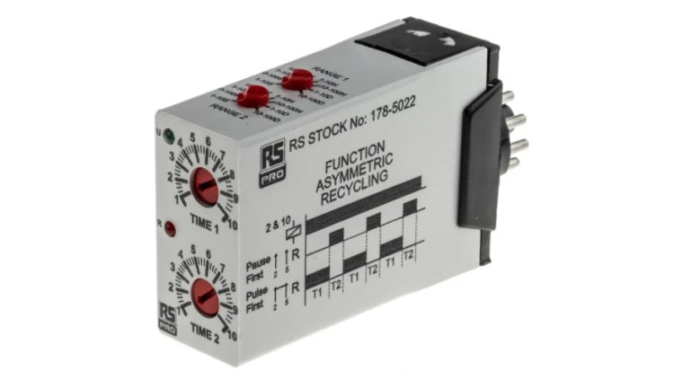 Timer Relay 2 funkcyjny DPDT DPDT 12 → 240V ac/dc