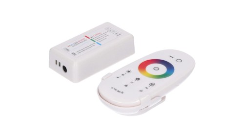Sterownik LED RGB 3x6A touch RF biały komplet pilot+uchwyt 12-24v Prescot