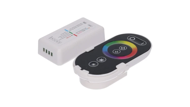 Sterownik LED RGB 3x6A touch RF czarny komplet pilot+uchwyt 12-24V Prescot
