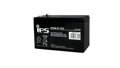 IPSH 9-12L Akumulator AGM 12V 9Ah mocowy, 290W/10min 6-9lat, T2 6,3mm, do UPS