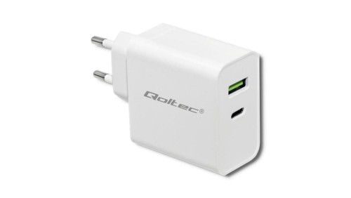 Qoltec Ładowarka sieciowa 45W 5-20V 2.4-3A USB typ C PD USB Biała