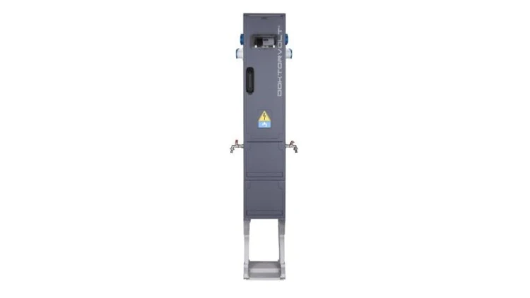 Słupek dystrybucyjny CV-CAMP 2x(1x230V Typ F / 1x230V Typ E / 1x230V/3p) z przyłączem wodnym 6627
