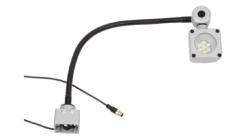 Oświetlenie LED na gęsiej szyi 500x80mm białe światło 9W 5000lx 5000K 24V DC złącze M12 4pin 3m IP67 EB800120